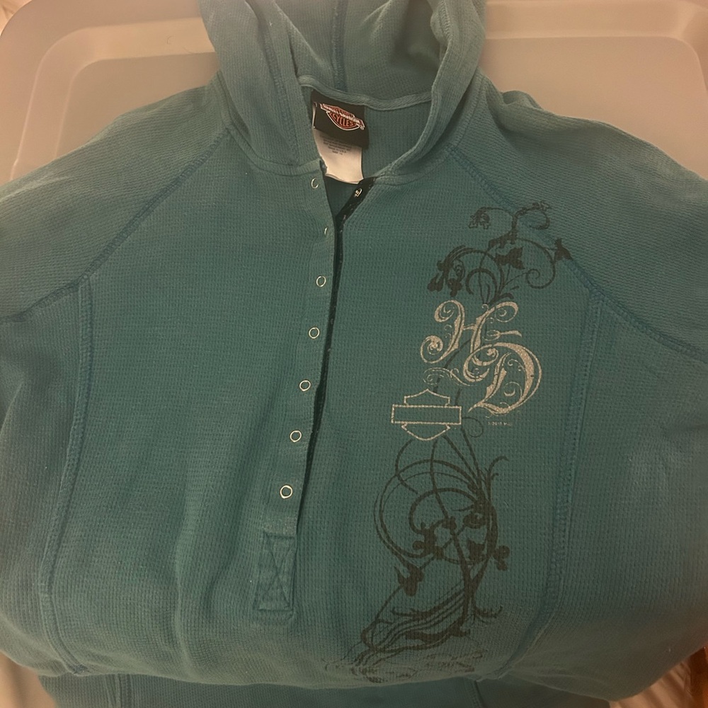 Women's Harley Davidson Hoodie with Floral Design